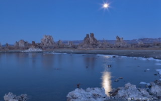 Moon Reflects at Mono Lake